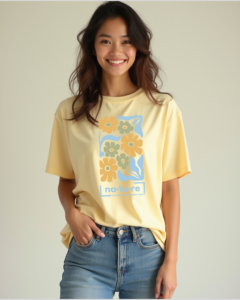 Boho Flower T-Shirt - Baby Blue Bohemian Charm - Image 7