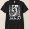 Bigfoot graphic tee, black, front view — Nature Wear Brand