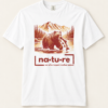 Stay wild bear shirt, white, front view — Nature Wear Brand