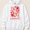 Floral graphic hoodie, white, front view — Nature Wear Brand