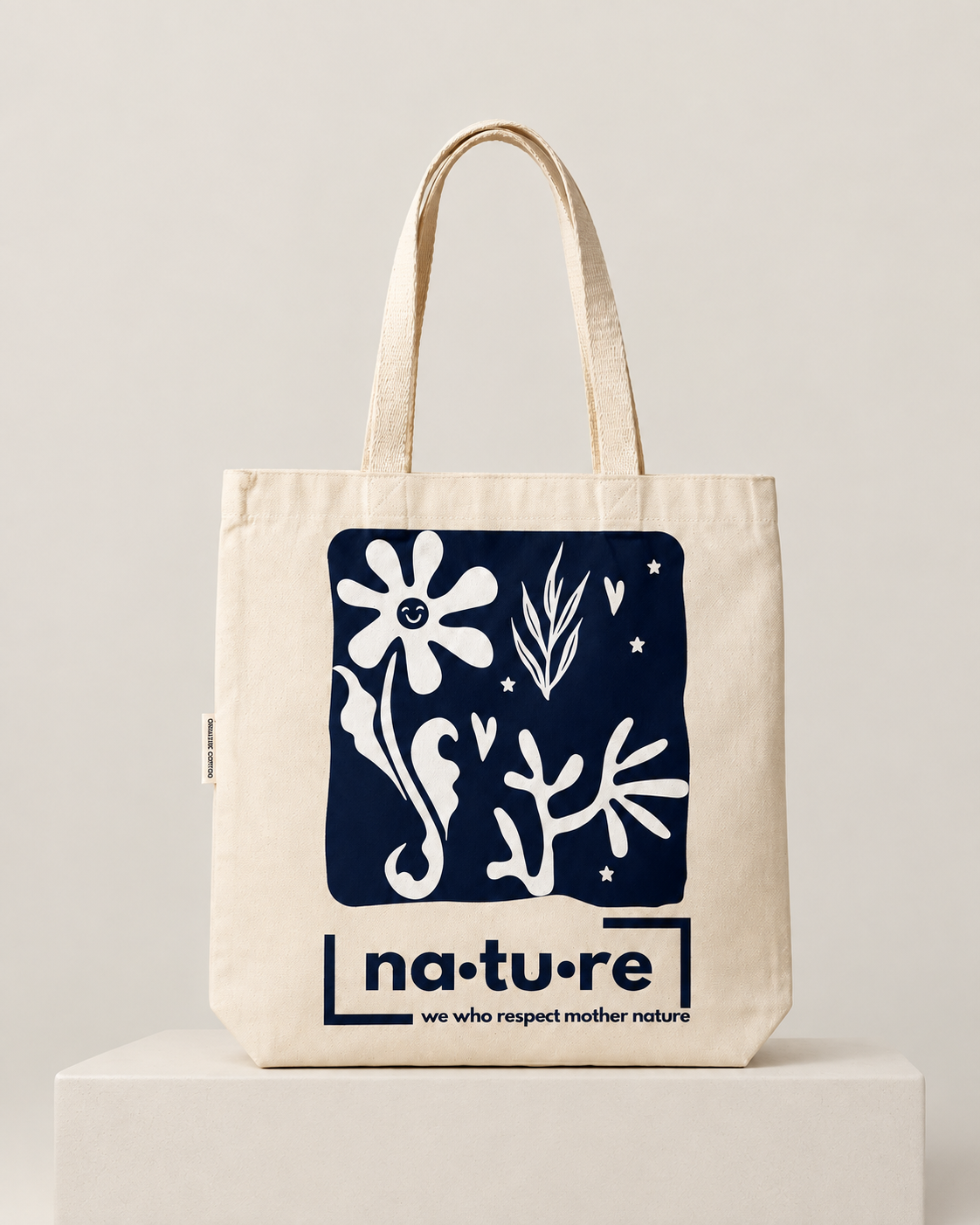 Wildflower Double-Sided Tote Bag – Navy | Nature Wear Brand