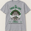 Tree of Life tee, vintage gray, circle logo back — Nature Wear Brand