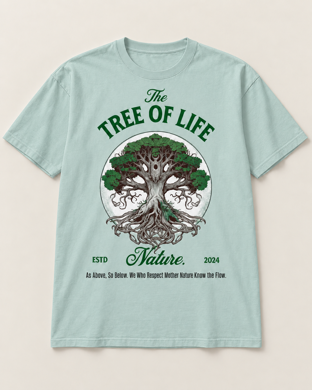 Tree of Life tee, agave, front view — Nature Wear Brand