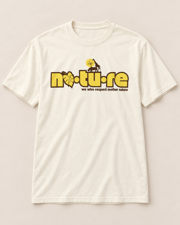 Safari graphic tee, natural, front view — Nature Wear Brand