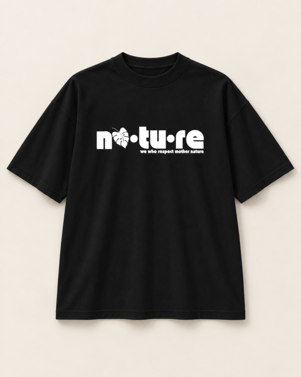 Nature logo tee, black, front view — Nature Wear Brand