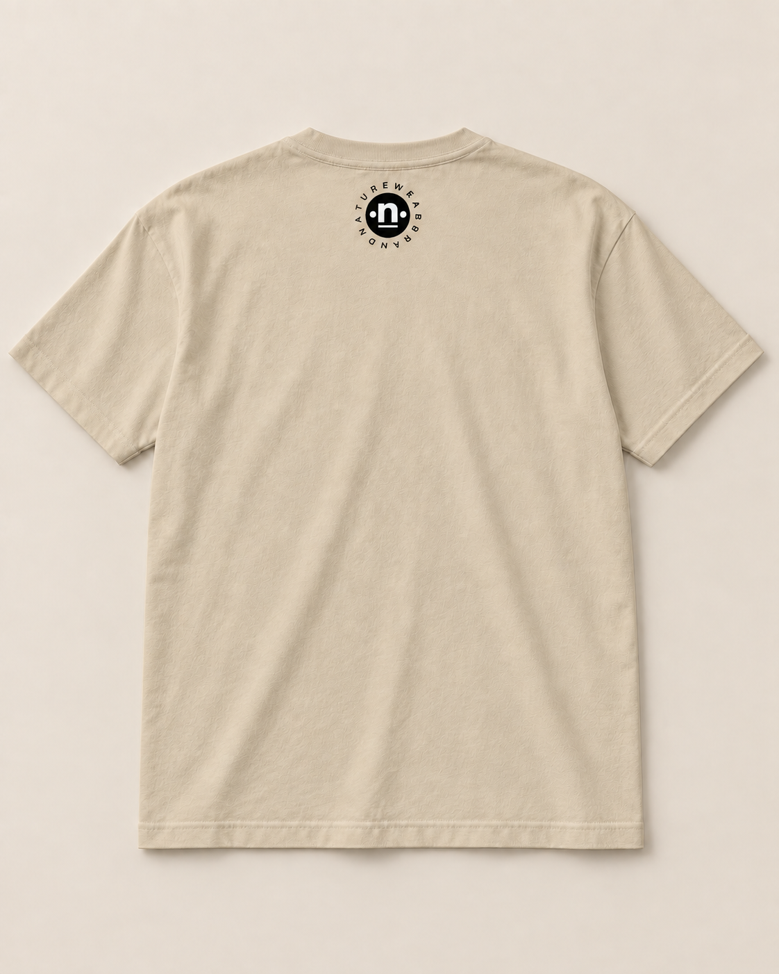 Butterfly graphic tee, sand, circle logo back — Nature Wear Brand
