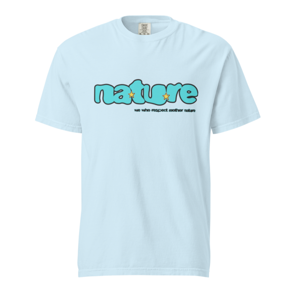 Botch Slogan “Nature” Sky Blue Lightweight T-Shirt – Nature Wear Brand