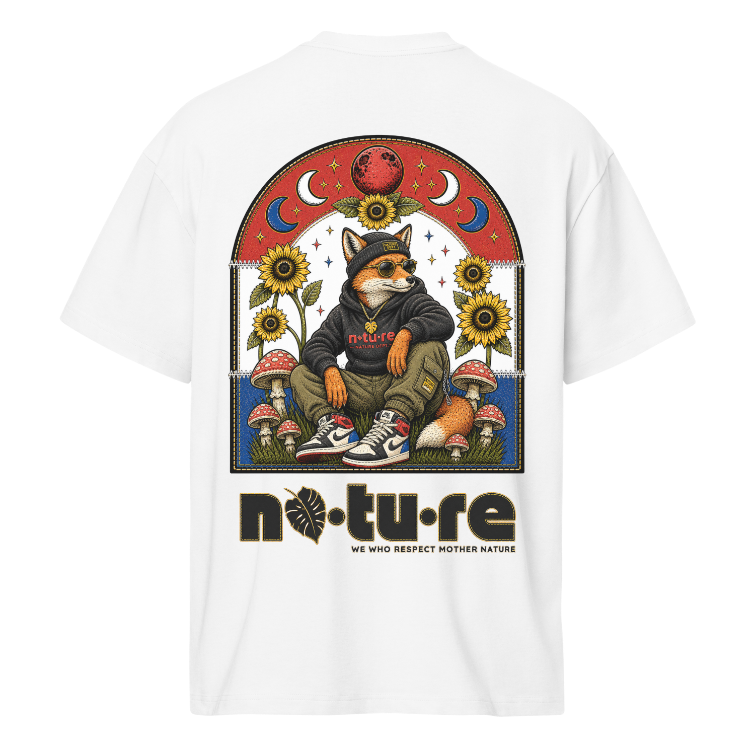 Street Fox – Nature Dept. Premium Heavyweight T-Shirt | Limited Edition - Large Front Slogan - Image 3