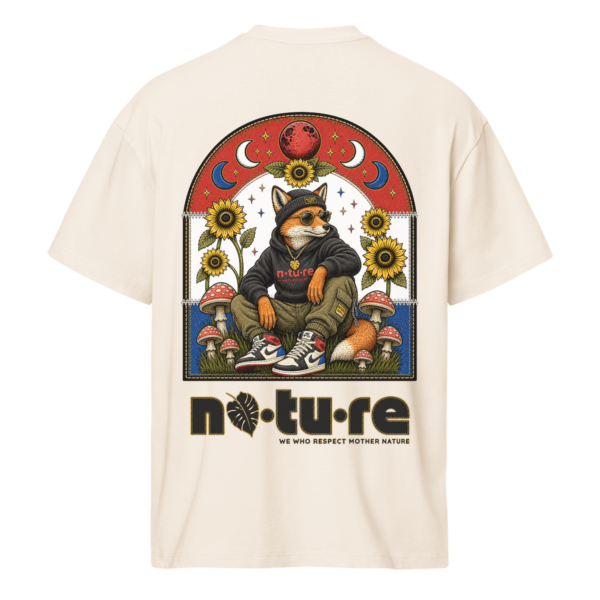 Street Fox – Nature Dept. Premium Heavyweight T-Shirt | Limited Edition - Large Front Slogan