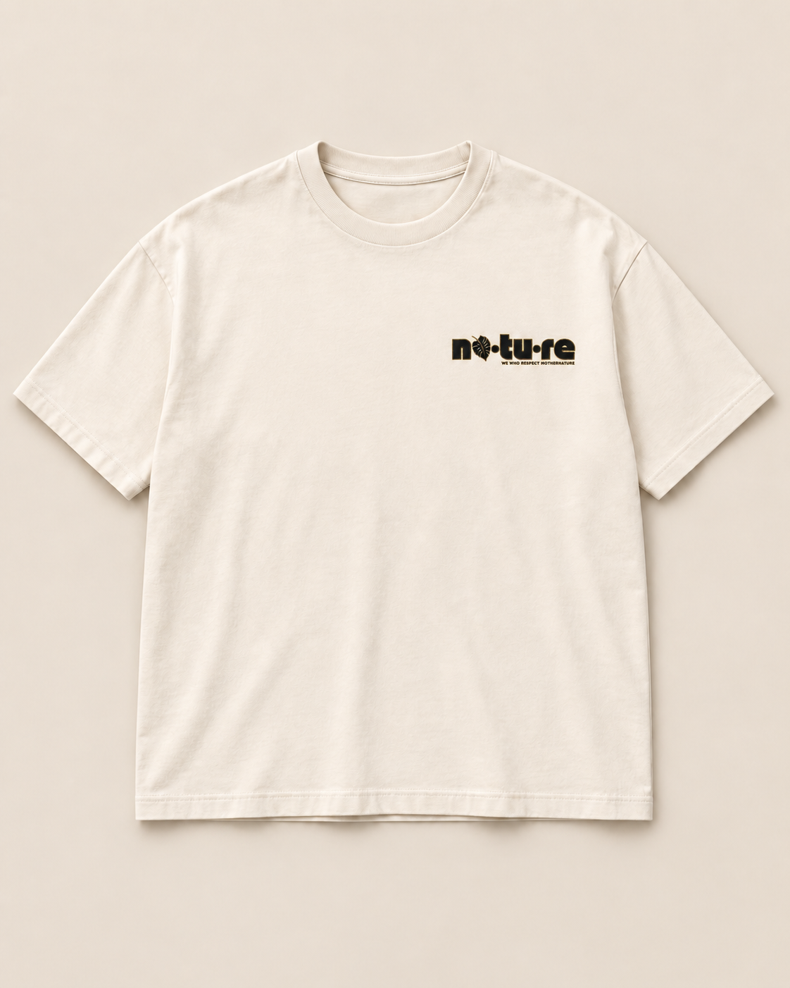 Street Fox chest print tee, ivory, front — Nature Wear Brand