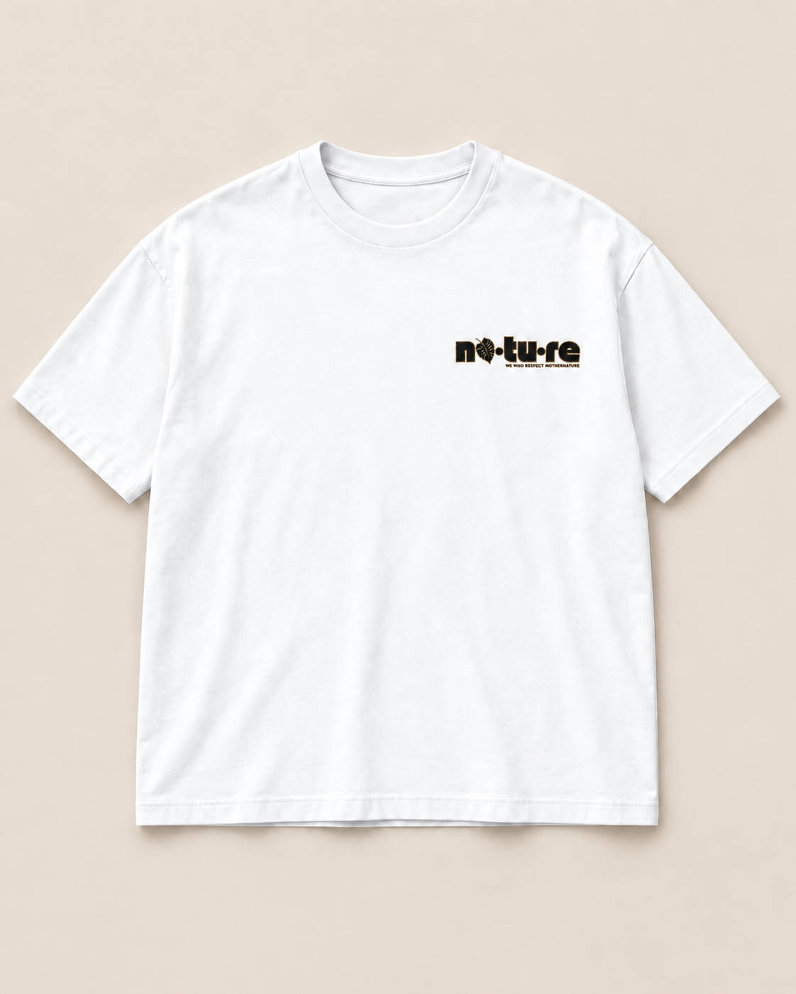 Street Fox chest print tee, white, front — Nature Wear Brand