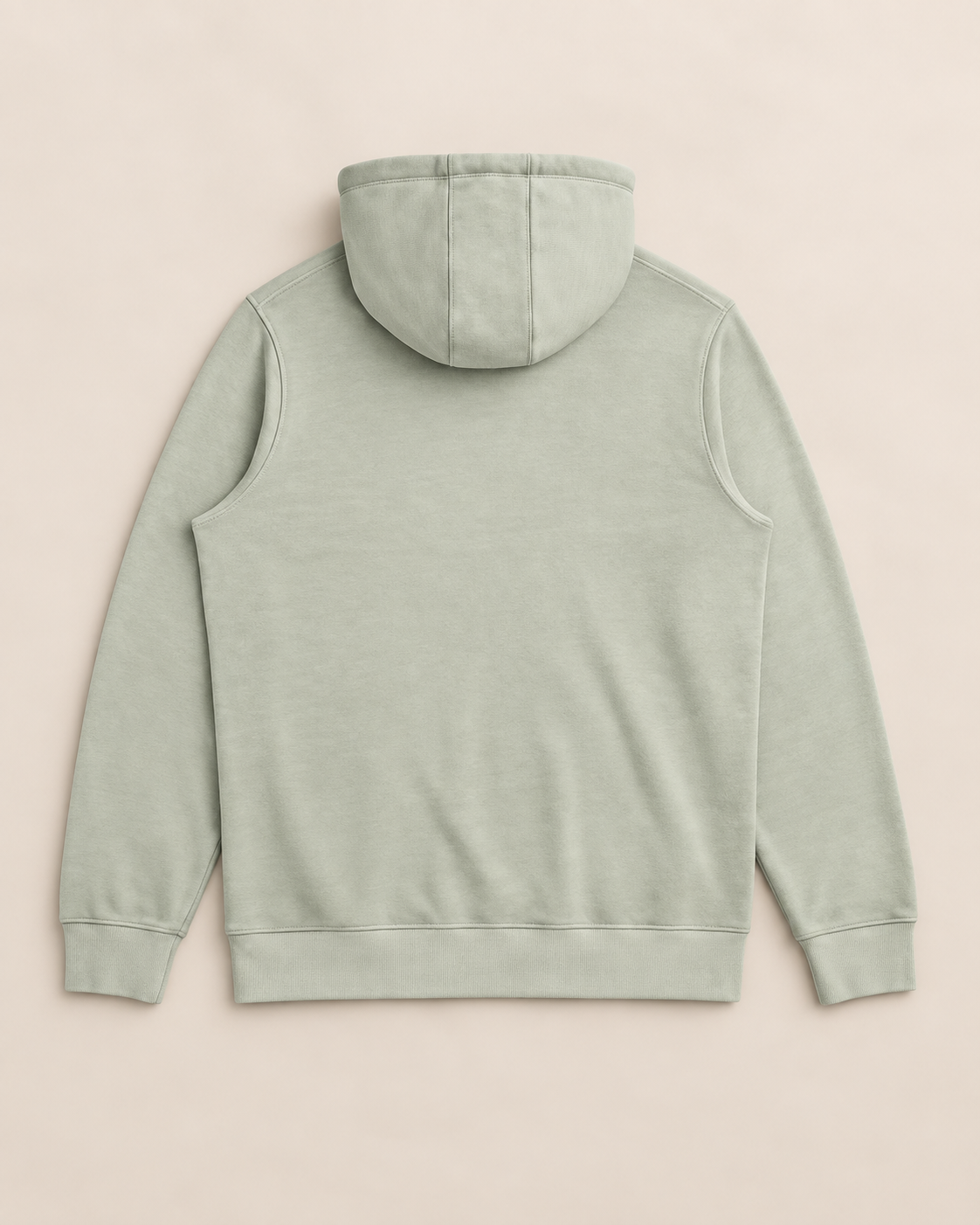 Nature heart logo hoodie, sage, back — Nature Wear Brand